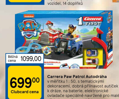 Autodráha Tlapková patrola Paw Patrol Carrera