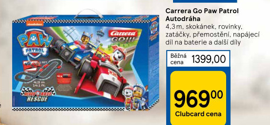 Autodráha Tlapková patrola Paw Patrol Carrera