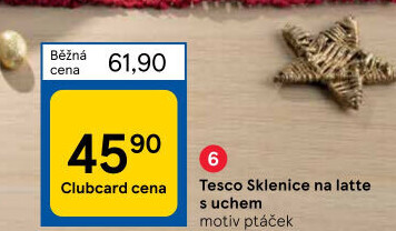Skleněný hrnek na kávu Tesco