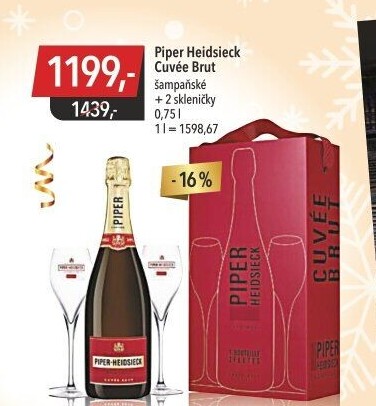 Champagne Cuvée Brut Piper-Heidsieck - dárkové balení