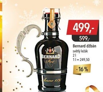 Pivo nefiltrovaný světlý ležák 12° Bernard - džbánek