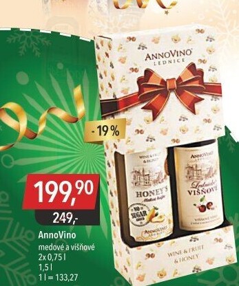 Vinný nápoj ovocný a medový Vinařství Annovino Lednice - dárkové balení