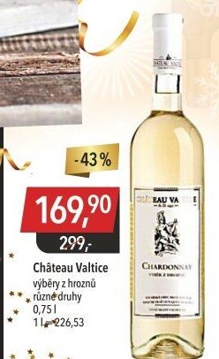 Víno Chardonnay Chateau Valtice - výběr z hroznů