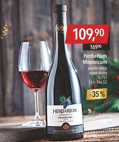 Víno Frankovka Herbarium Moravicum Zámecké vinařství Bzenec - pozdní sběr
