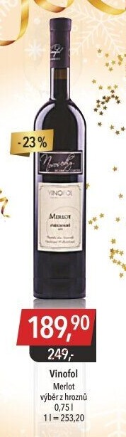 Víno Merlot Vinofol - výběr z hroznů