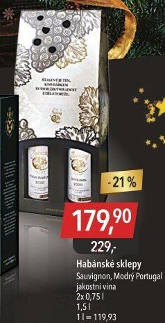 Víno Sauvignon + Modrý Portugal Habánské sklepy - dárkové balení