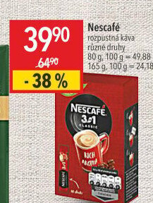 Instantní káva porcovaná Classic 3v1 Nescafé