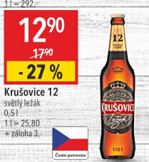 Pivo světlé Královský ležák 12° Krušovice
