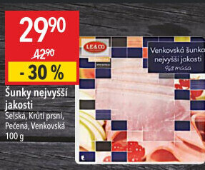 Šunka venkovská nejvyšší jakosti LE&amp