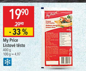 Těsto listové mražené My Price
