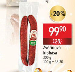 Zvěřinová klobása Maso uzeniny Písek