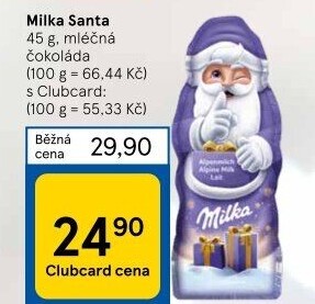 Čokoládový Santa Milka