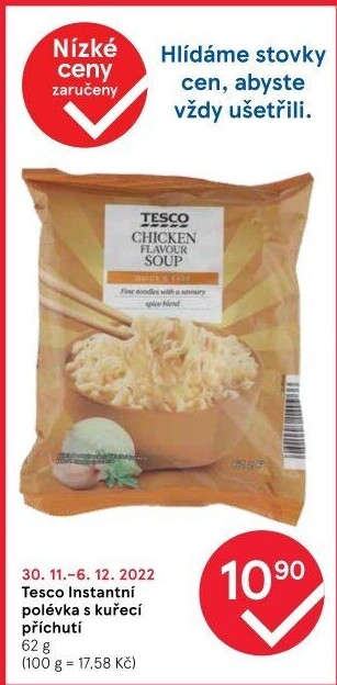 Instantní polévka nudlová Tesco