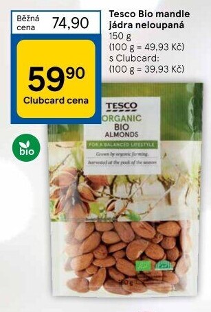 Mandle Organic bio Tesco