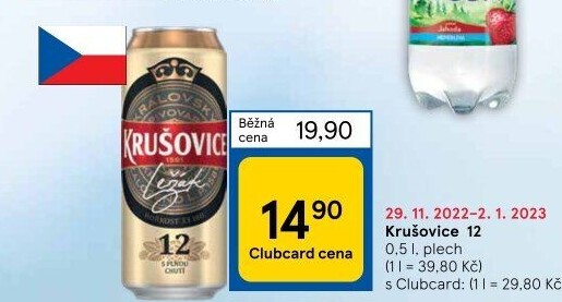 Pivo světlé Královský ležák 12° Krušovice
