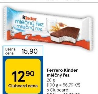 Řez mléčný Kinder
