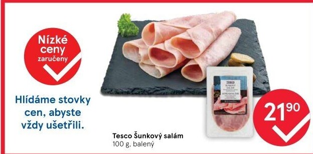 Salám šunkový Tesco