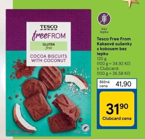Sušenky bez lepku Tesco Free From