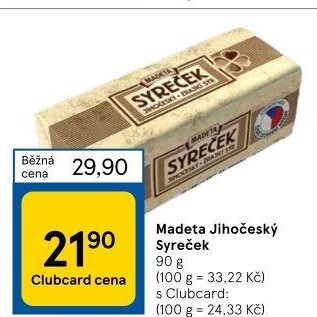 Sýr Syreček Jihočeský Madeta