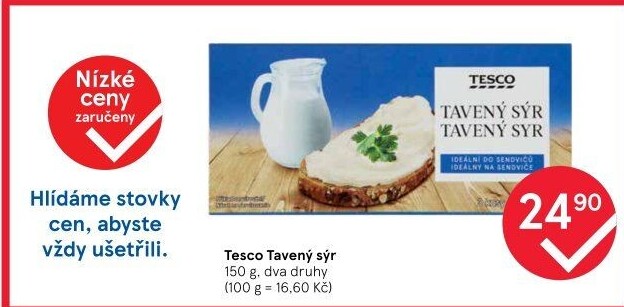 Sýr tavený Tesco