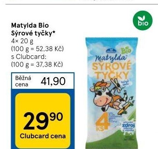 Sýrové tyčky bio Matylda Milko
