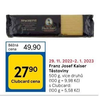 Těstoviny semolinové Exclusive Franz Josef Kaiser