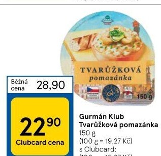 Tvarůžková pomazánka Gurmán klub