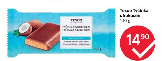 Tyčinka čokoládová s kokosem Tesco