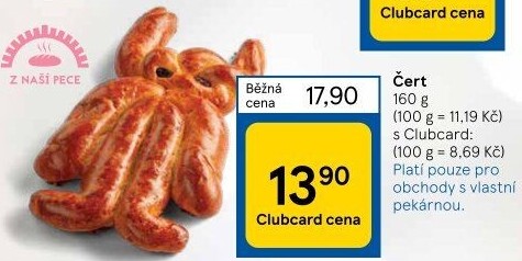 Vánočka ve tvaru čerta