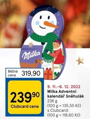Adventní kalendář Milka