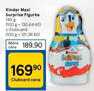 Čokoládová figurka s překvapením vánoční Maxi Kinder Surprise