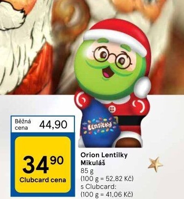 Čokoládový Mikuláš s lentilkami Orion