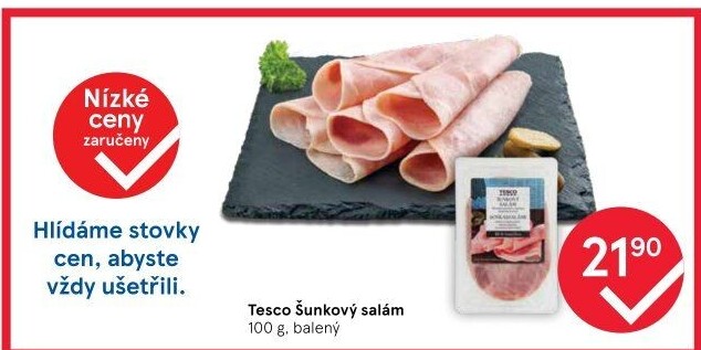 Salám šunkový Tesco