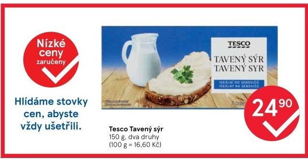 Sýr tavený Tesco