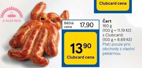 Vánočka ve tvaru čerta