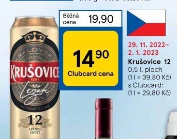 Pivo světlé Královský ležák 12° Krušovice