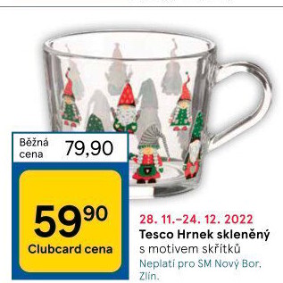 Skleněný hrnek Tesco