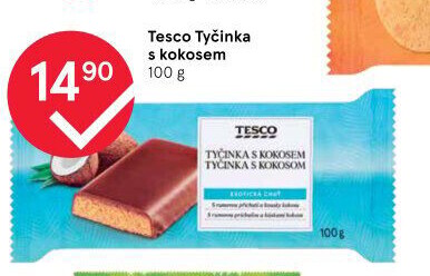 Tyčinka čokoládová s kokosem Tesco