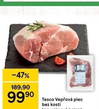 Vepřová plec bez kosti Tesco