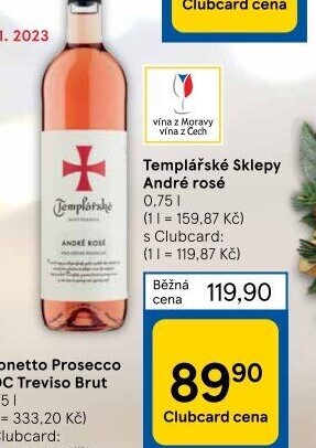 Víno André Rosé Templářské sklepy Čejkovice