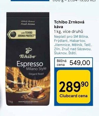 Zrnkové kávy Tchibo