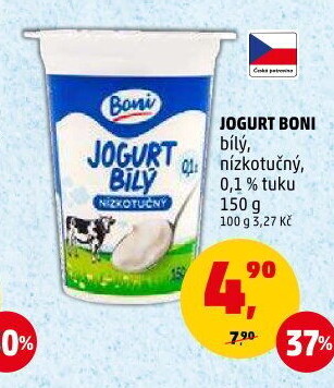Bílý jogurt nízkotučný Boni