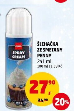 Šlehačka ve spreji Penny