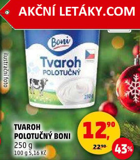 Tvaroh polotučný Boni