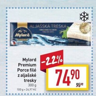Aljašská treska filé pro děti mražené Premium Mylord