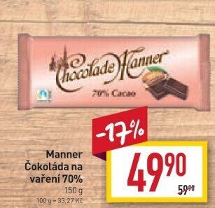 Čokoláda na vaření Manner