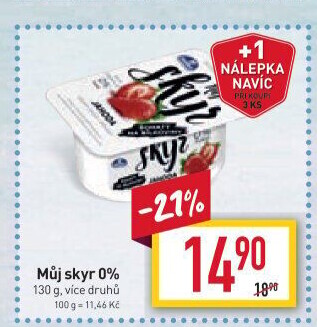 Dezert zakysaný ochucený Můj Skyr 0% Milko