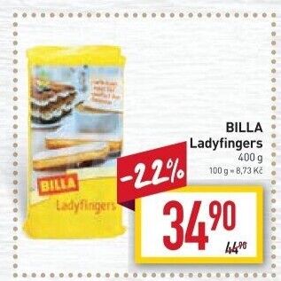 Piškoty cukrářské Ladyfingers Billa