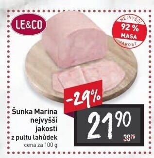 Šunka Marina nejvyšší jakosti LE&amp