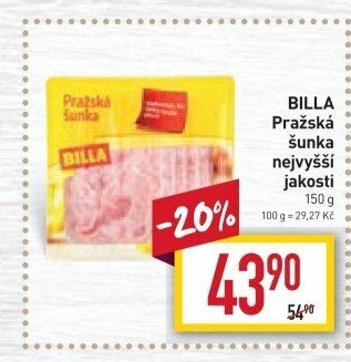 Šunka pražská nejvyšší jakosti Billa